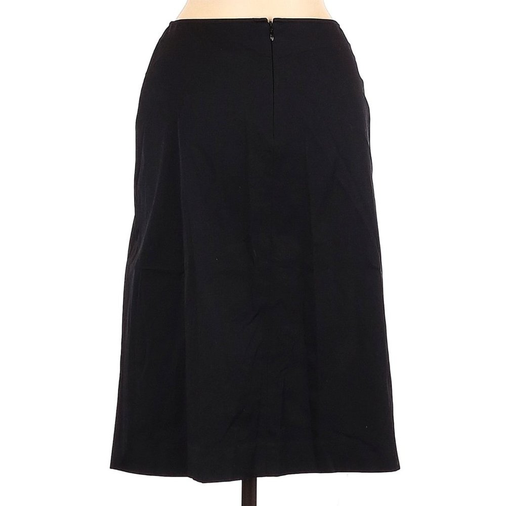 Halogen Business Casual Skirt Size 2 Black Microfiber Midi